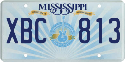 MS license plate XBC813