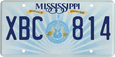 MS license plate XBC814
