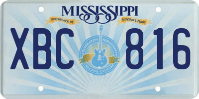 MS license plate XBC816