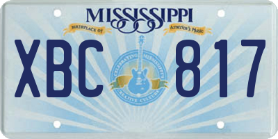 MS license plate XBC817