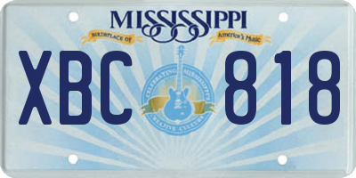 MS license plate XBC818
