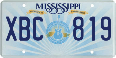 MS license plate XBC819