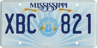 MS license plate XBC821