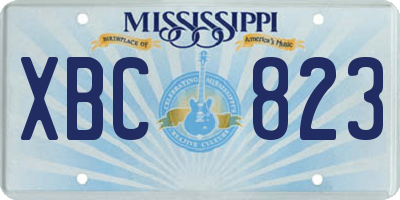 MS license plate XBC823
