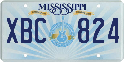 MS license plate XBC824