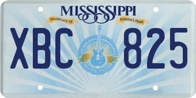 MS license plate XBC825