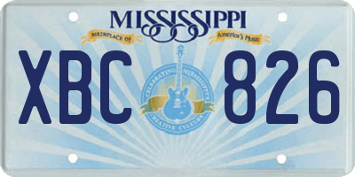 MS license plate XBC826