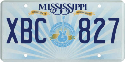 MS license plate XBC827