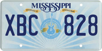 MS license plate XBC828