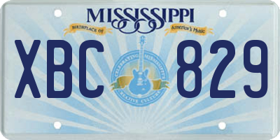 MS license plate XBC829