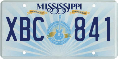 MS license plate XBC841