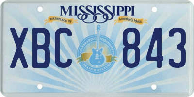 MS license plate XBC843