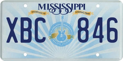 MS license plate XBC846