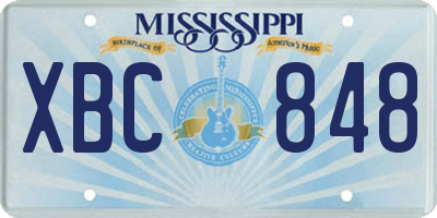 MS license plate XBC848