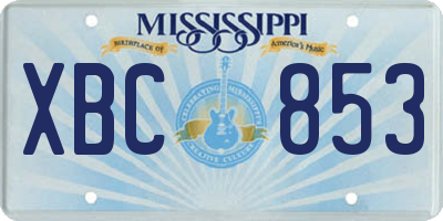 MS license plate XBC853