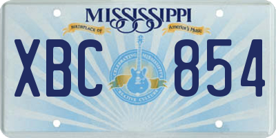 MS license plate XBC854
