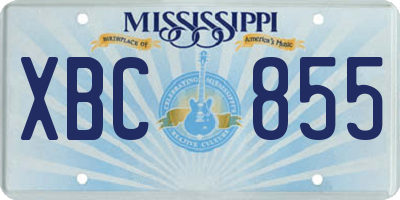 MS license plate XBC855