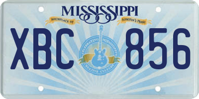 MS license plate XBC856