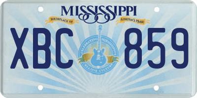 MS license plate XBC859