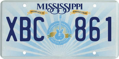 MS license plate XBC861
