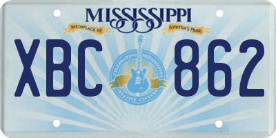 MS license plate XBC862