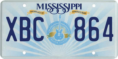 MS license plate XBC864
