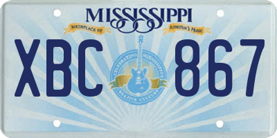 MS license plate XBC867