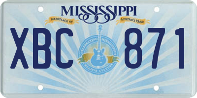 MS license plate XBC871