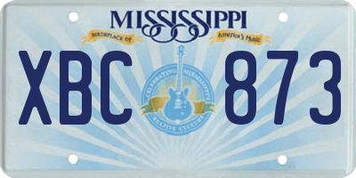 MS license plate XBC873