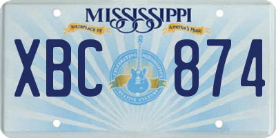 MS license plate XBC874