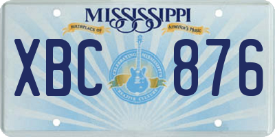 MS license plate XBC876