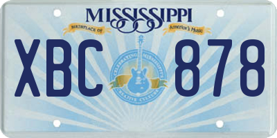 MS license plate XBC878