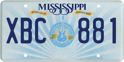 MS license plate XBC881