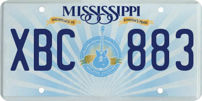 MS license plate XBC883