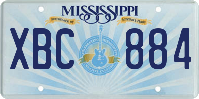 MS license plate XBC884