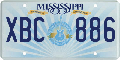 MS license plate XBC886