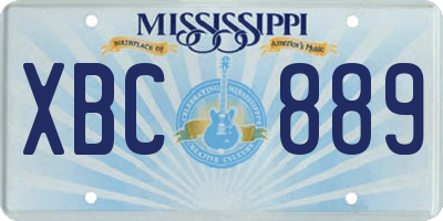 MS license plate XBC889