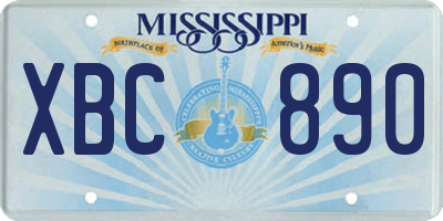 MS license plate XBC890