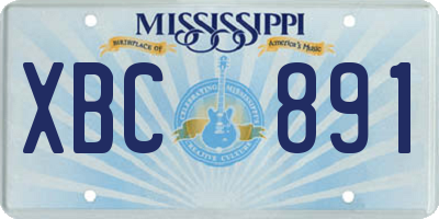 MS license plate XBC891