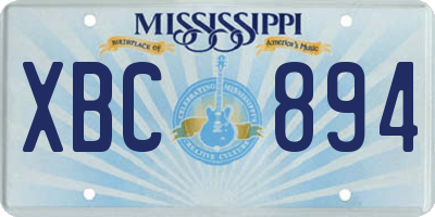 MS license plate XBC894