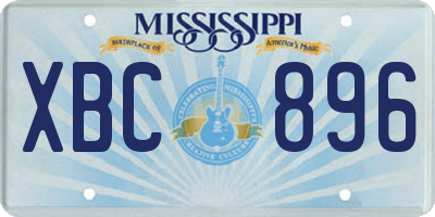 MS license plate XBC896