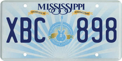 MS license plate XBC898