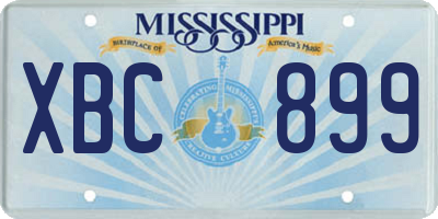 MS license plate XBC899
