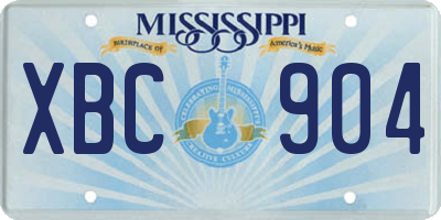MS license plate XBC904