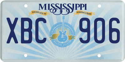 MS license plate XBC906