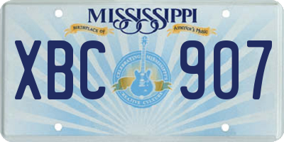 MS license plate XBC907