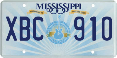 MS license plate XBC910
