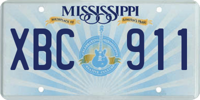 MS license plate XBC911