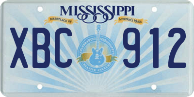 MS license plate XBC912