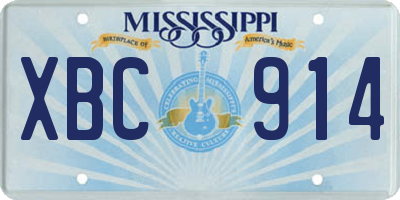 MS license plate XBC914